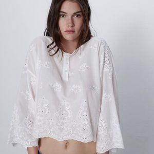 Zara embroidered blouse